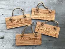 Solid Oak Engraved Rope Hanging Signs